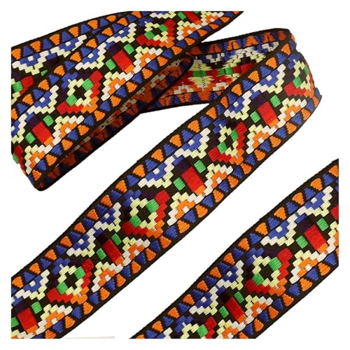 WEITINGKKK Jacquard-Band-Besatz, Jacquardband, Gurtband, bestickter Spitzenstoff, mehrfarbig, 3 cm breit x 2 m lang WEITINGKKK Jacquard-Band-Besatz, Jacquardband, Gurtband, bestickter Spitzenstoff, mehrfarbig, 3 cm breit x 2 m lang von WEITINGKKK