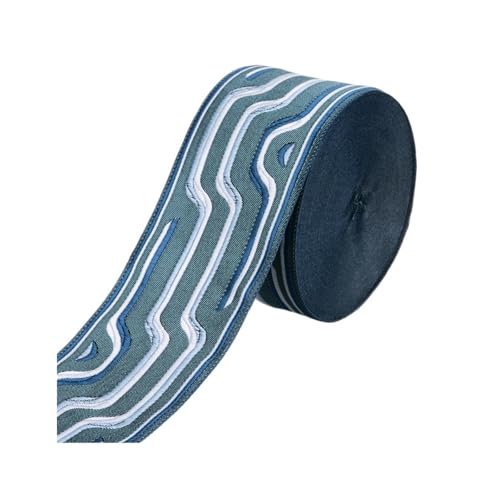 WEITINGKKK Jacquard-Band-Besatz, Jacquardband 9 cm breit 25 Meter Polyester Gurtband Mehrfarbig(9r25-2) von WEITINGKKK