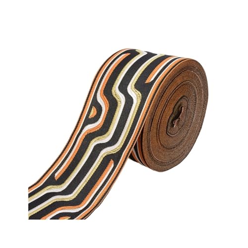WEITINGKKK Jacquard-Band-Besatz, Jacquardband 9 cm breit 25 Meter Polyester Gurtband Mehrfarbig(9r25-4) von WEITINGKKK