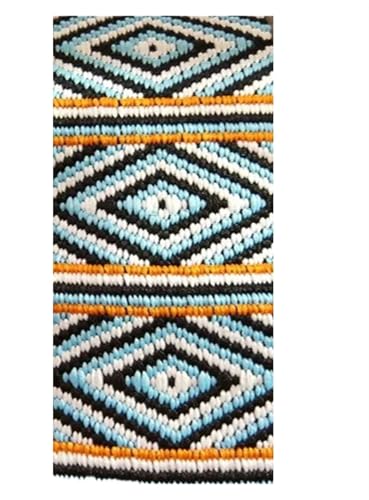 WEITINGKKK Jacquard-Band-Besatz, Jacquardband-Polyester-gewebtes Gewebe 4cm breit 1 Yard Multicolor for Bekleidungsdekoration(Blue) von WEITINGKKK