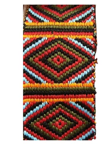 WEITINGKKK Jacquard-Band-Besatz, Jacquardband-Polyester-gewebtes Gewebe 4cm breit 1 Yard Multicolor for Bekleidungsdekoration(Red) von WEITINGKKK