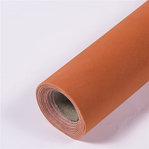 WEITINGKKK Samt Filz Blatt, Selbstklebender Samt-Flockfilzstoff for Schubladen, Schmuckkästchen, Bastelarbeiten, Mehrfarbig, mehrere Größen(15 Orange) von WEITINGKKK