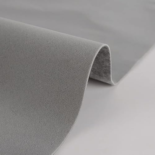 WEITINGKKK Samt Filz Blatt, Selbstklebender Samt-Flockstoff, 100 x 148 cm (39,37 x 58,26 Zoll), for Schmuckschatullen, Bastel-Geschenkbox-Einlage, Mehrfarbig(3 Light Gray) von WEITINGKKK