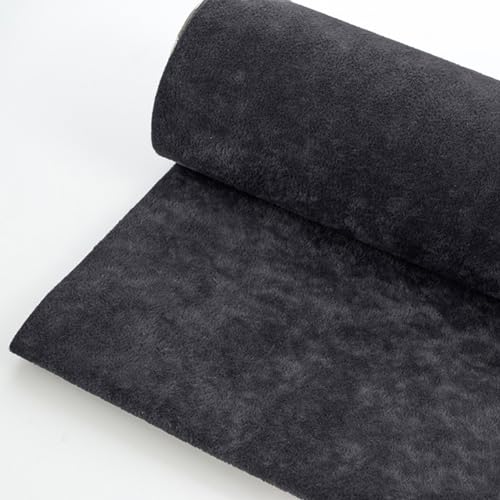 WEITINGKKK Samt Filz Blatt, Selbstklebender Samt-Flockstoff-Liner, Mehrfarbig, 50 x 145 cm(6 Black Gray) von WEITINGKKK