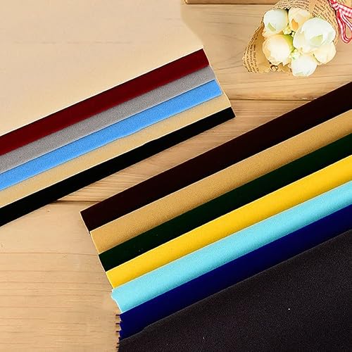 WEITINGKKK Samt Filz Blatt, Selbstklebender beflockter Samtstoff, 99,9 x 148,9 cm, Mehrfarbig(14 Dark Yellow) von WEITINGKKK