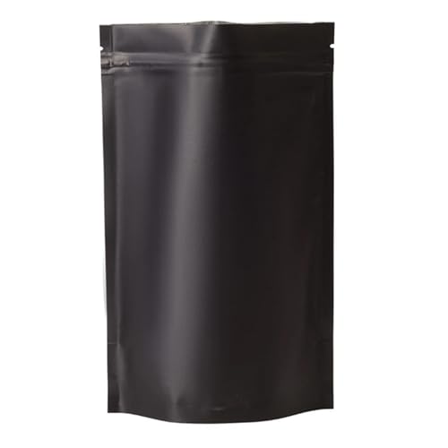 WEITINGKKK Ziplock-Beutel wiederverschließbar, 100 Stück Mylar-Folie Stand Up Zip-Lock Beutel mit Aufreißkerbe Multicolor Mehrere Größen(Black,8x12cm) von WEITINGKKK