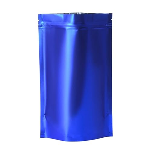 WEITINGKKK Ziplock-Beutel wiederverschließbar, 100 Stück Mylar-Folie Stand Up Zip-Lock Beutel mit Aufreißkerbe Multicolor Mehrere Größen(Blue,12x20cm) von WEITINGKKK