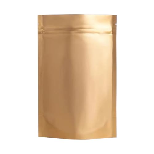 WEITINGKKK Ziplock-Beutel wiederverschließbar, 100 Stück Mylar-Folie Stand Up Zip-Lock Beutel mit Aufreißkerbe Multicolor Mehrere Größen(Gold,18x26cm) von WEITINGKKK