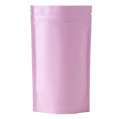 WEITINGKKK Ziplock-Beutel wiederverschließbar, 100 Stück Mylar-Folie Stand Up Zip-Lock Beutel mit Aufreißkerbe Multicolor Mehrere Größen(Pink,20x30cm) von WEITINGKKK