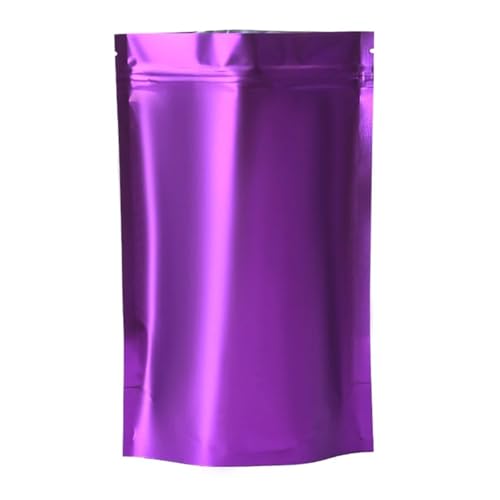 WEITINGKKK Ziplock-Beutel wiederverschließbar, 100 Stück Mylar-Folie Stand Up Zip-Lock Beutel mit Aufreißkerbe Multicolor Mehrere Größen(Purple,9x13cm) von WEITINGKKK