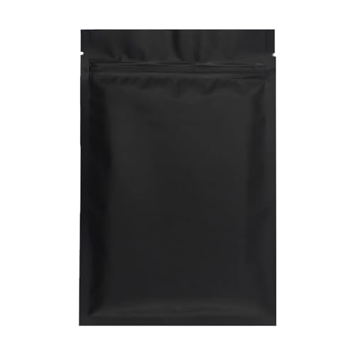 WEITINGKKK Ziplock-Beutel wiederverschließbar, Aluminiumfolie Flat Lock Ziplock Taschen Multicolor Mehrere Größen Packung mit 100(Black Zip Lock Bags,15x22cm) von WEITINGKKK