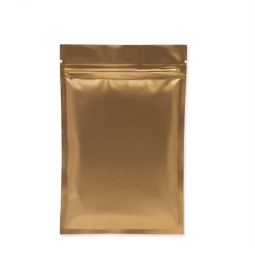 WEITINGKKK Ziplock-Beutel wiederverschließbar, Aluminiumfolie Flat Lock Ziplock Taschen Multicolor Mehrere Größen Packung mit 100(Gold Zip Lock Bags,8x12cm) von WEITINGKKK