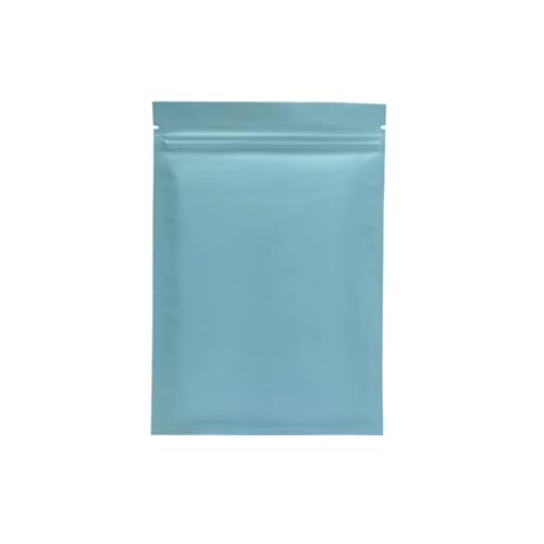 WEITINGKKK Ziplock-Beutel wiederverschließbar, Aluminiumfolie Flat Lock Ziplock Taschen Multicolor Mehrere Größen Packung mit 100(Matte Blue,15x22cm) von WEITINGKKK