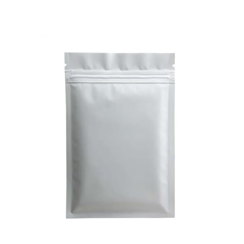 WEITINGKKK Ziplock-Beutel wiederverschließbar, Aluminiumfolie Flat Lock Ziplock Taschen Multicolor Mehrere Größen Packung mit 100(White Zip Lock Bags,18x26cm) von WEITINGKKK