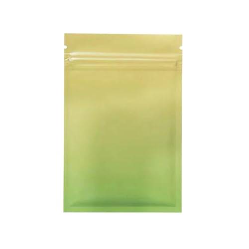WEITINGKKK Ziplock-Beutel wiederverschließbar, Mylar-Beutel aus Aluminiumfolie, Heißsiegel, Reißverschluss oben, Aufreißkerbe, 100er-Pack, mehrfarbig, mehrere Größen(Glossy Lemon Green,18x26cm) von WEITINGKKK