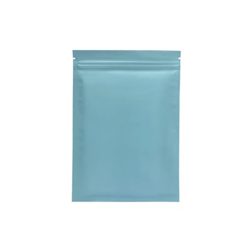 WEITINGKKK Ziplock-Beutel wiederverschließbar, Mylar-Beutel aus Aluminiumfolie, Heißsiegel, Reißverschluss oben, Aufreißkerbe, 100er-Pack, mehrfarbig, mehrere Größen(Matte Blue,12x18cm) von WEITINGKKK