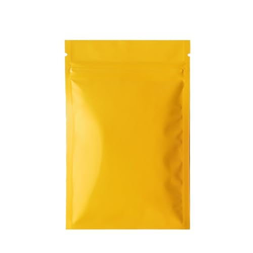 WEITINGKKK Ziplock-Beutel wiederverschließbar, Mylar-Beutel aus Aluminiumfolie, Heißsiegel, Reißverschluss oben, Aufreißkerbe, 100er-Pack, mehrfarbig, mehrere Größen(Matte Orange,8x12cm) von WEITINGKKK
