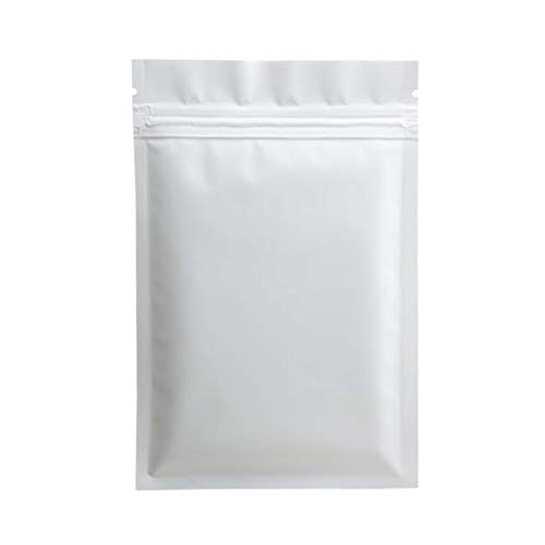 WEITINGKKK Ziplock-Beutel wiederverschließbar, Mylar-Beutel aus Aluminiumfolie, Heißsiegel, Reißverschluss oben, Aufreißkerbe, 100er-Pack, mehrfarbig, mehrere Größen(Matte White,7x10cm) von WEITINGKKK