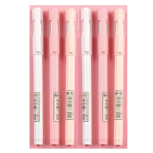 WEITINGKKK mit einem unruhigen neutralen Stift, 0,5 mm Kugelschreiber und Gelschreiber, 12er-Pack, mehrfarbige schwarze Tinte for Büro und Studium(Random Color 6pcs) von WEITINGKKK