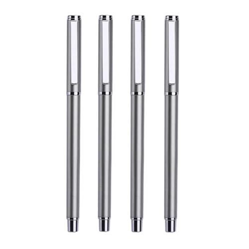 WEITINGKKK mit einem unruhigen neutralen Stift, Metall-Kugelschreiber, Tintenroller, Gelschreiber, 1,0 mm, 4 Stück, mehrfarbig(Silver) von WEITINGKKK