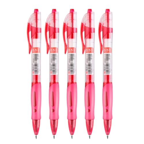 mit einem unruhigen neutralen Stift, 5er-Pack Kugelschreiber Rollerball Gel-Tintenstifte Push-Action 0,5 mm Mehrfarbig for Büro Schule(Ren) von WEITINGKKK