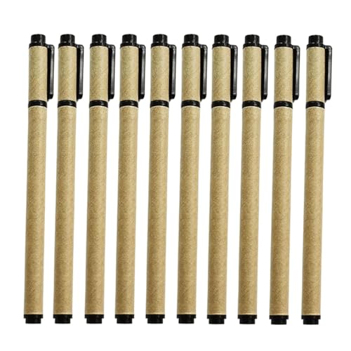 mit einem unruhigen neutralen Stift, Kugelschreiber, 0,5 mm, Rollerball, Geltinte, Kraftpapier, schwarze und blaue Tinte, 10 Stück(Black10pcs) von WEITINGKKK