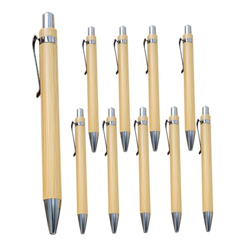 mit einem unruhigen neutralen Stift, Kugelschreiber Rollerball Gel Tintenstifte 12er Pack Bambus von WEITINGKKK