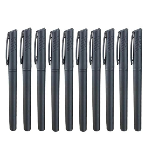 mit einem unruhigen neutralen Stift, Kugelschreiber mit mattierter Geltinte, 0,5 mm, Schwarz, 10 Stück(Black 10pcs) von WEITINGKKK