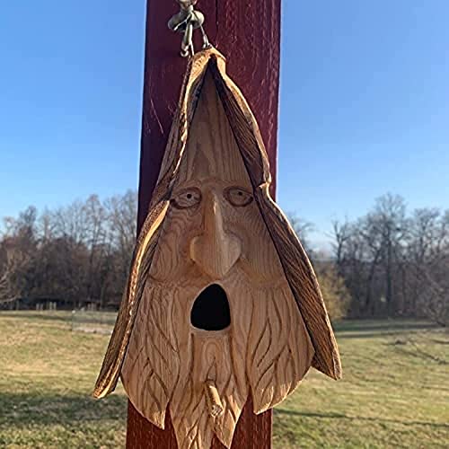 WEIXIA Vogelhäuser aus Holz für Draußen - Handgeschnitzte Baumelfen Voliere für Garten Landhäuser - Hängendes Vogelhaus für Finken Bluebird Cardinals von WEIXIA