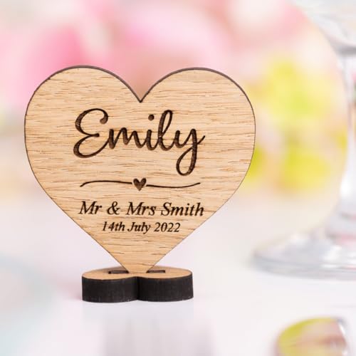 Personalisierte Holz-Tischkarten, Namensschilder für Hochzeit, Holzschild, Tischkarten für Tischdekoration, Hochzeiten, Geburtstage, Brautpartys, Tischdekoration (Stil 2) von WEIYOUDP