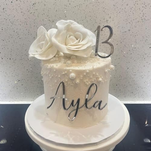 Personalisiertes Kuchen-Namensschild, Acryl-Kuchen-Namensschild, personalisierter Namen-Kuchenaufsatz, Hochzeits-Tischkarte, Hochzeit, Geburtstag, Party, Babyparty, Kuchendekoration, 12,7 cm Personalisiertes Kuchen-Namensschild, Acryl-Kuchen-Namensschild, personalisierter Namen-Kuchenaufsatz, Hochzeits-Tischkarte, Hochzeit, Geburtstag, Party, Babyparty, Kuchendekoration, 12,7 cm von WEIYOUDP