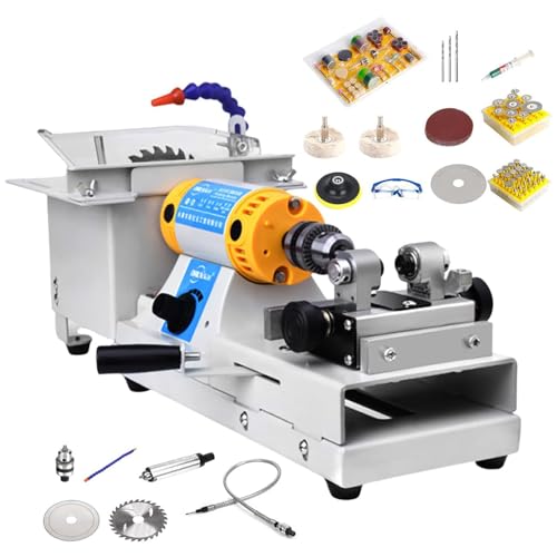 WEIZIIA Schmuck-Lapidarsäge zum Schneiden von Steinen, Mini-Tischkreissäge, Schleif- und Poliergerät, 800–10.000 U/min, mit Flexibler Welle zum Schleifen, Polieren, Bohren,Machine+Jadekit WEIZIIA Schmuck-Lapidarsäge zum Schneiden von Steinen, Mini-Tischkreissäge, Schleif- und Poliergerät, 800–10.000 U/min, mit Flexibler Welle zum Schleifen, Polieren, Bohren,Machine+Jadekit von WEIZIIA
