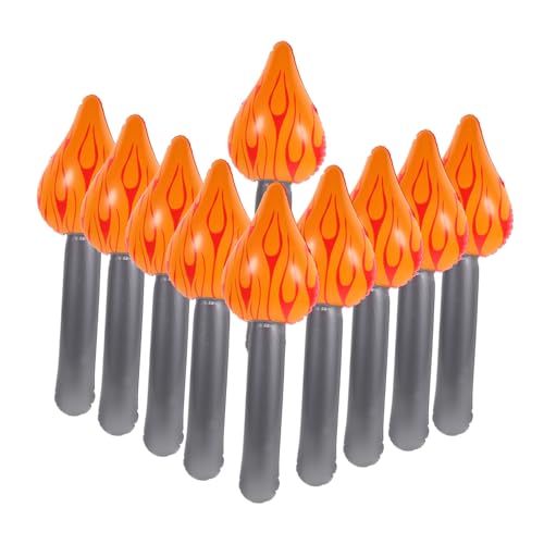 10 Stück Teiliges Aufblasbare Dekorative Torches für Partys Sportveranstaltungen und Themen Events mit Realistischem Flammeneffekt von WEKADRIN
