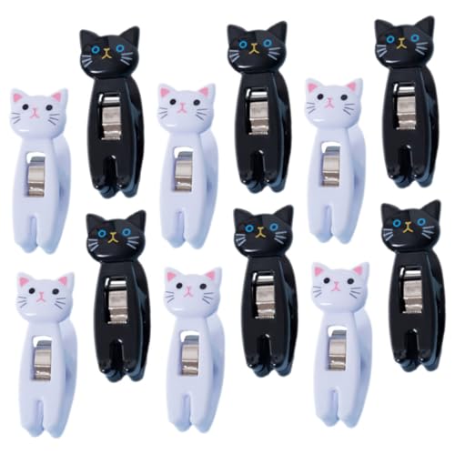 12Stücke Katzen Memo Clips aus Multifunktionale Notizklammern für Hosen und Notizen Süße Katzen Designs für Büro Zuhause und Partys von WEKADRIN