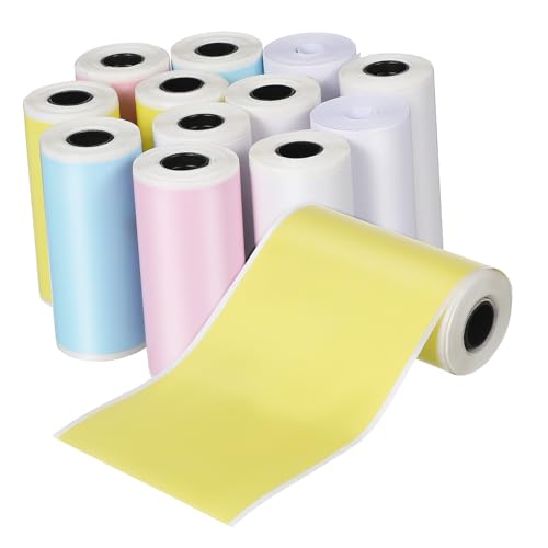 16Rollen Mini Druckerpapier Selbstklebende Thermodrucker Aufkleber Beschriftbare für Taschendrucker Weißes von WEKADRIN