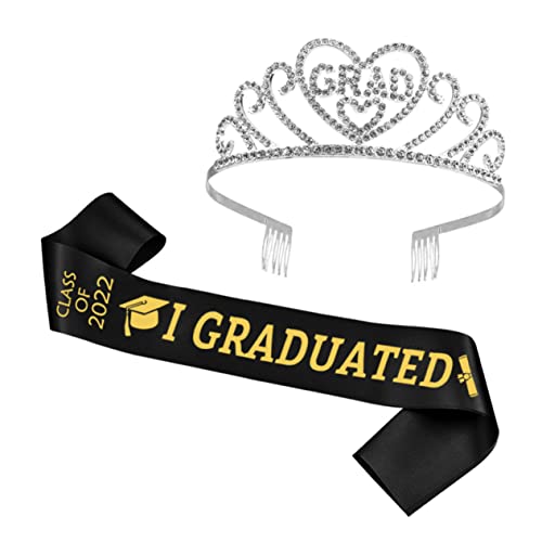 WEKADRIN 1 Satz Dekorative Schärpe mit Krone Silberne Tiara und Schultergurt für Abschlussfeier Schulabschluss und Festliche Anlässe WEKADRIN 1 Satz Dekorative Schärpe mit Krone Silberne Tiara und Schultergurt für Abschlussfeier Schulabschluss und Festliche Anlässe von WEKADRIN
