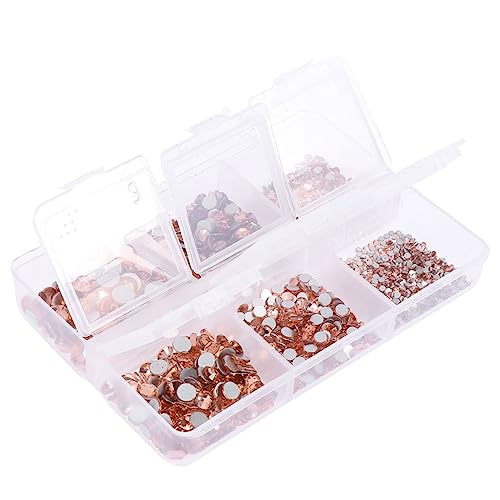 WEKADRIN 1 Schachtel Manicure Glasstrass Champagnerfarbene Flache Strasssteine Nageldesign Nail Art Zubehör Vielseitig Verwendbar für Frauen und DIY Maniküre von WEKADRIN