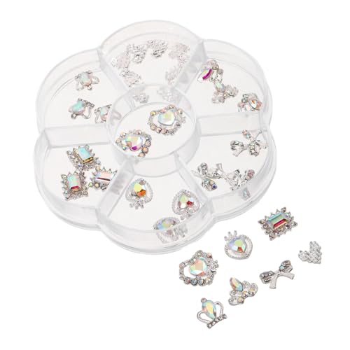WEKADRIN 1 Schachtel Nagelschmuck aus Langlebiger Legierung mit Funkelnden Strasssteinen Herz Krone und Schleife Nail Art Charms für DIY Maniküre Valentinstag Hochzeit Dekoration WEKADRIN 1 Schachtel Nagelschmuck aus Langlebiger Legierung mit Funkelnden Strasssteinen Herz Krone und Schleife Nail Art Charms für DIY Maniküre Valentinstag Hochzeit Dekoration von WEKADRIN