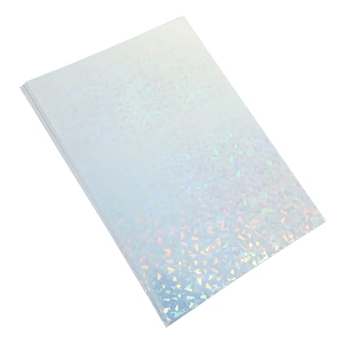WEKADRIN 10 Blatt Teiliges Bedruckbares Vinyl Aufkleberpapier Glänzend Holografisch Selbstklebend Wasserfest Kompatibel mit Tintenstrahl Druckern Vielseitig für DIY Basteln Etiketten von WEKADRIN