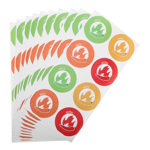 WEKADRIN 10 Blatt würzige Aufkleber Aufkleber Feueraufkleber Flammenaufkleber heißer Aufkleber Aufkleber Heiße Aufkleber Lebensmitteletiketten Aufkleber von WEKADRIN