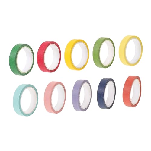 WEKADRIN 10 Rollen Washi Tape Buntes DIY Klebeband für Scrapbooking Journaling Leicht Abreißbar Starke Haftung Dekoratives Regenbogen Klebeband für Bastelprojekte und Notizbücher von WEKADRIN