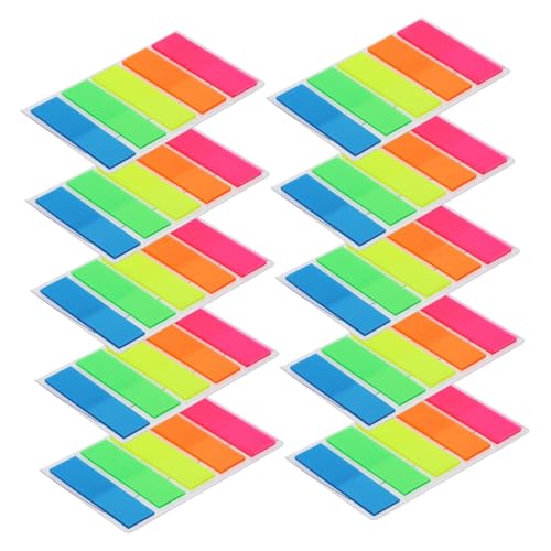 WEKADRIN 10 Sätze Selbstklebende Haftnotizen Index Sticker Bunte Memo Pads für Organisation Beschriftung und Markierung von Dokumenten Notizen Lesezeichen Praktisch Leicht Tragbar von WEKADRIN