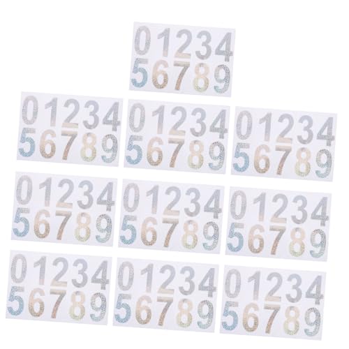WEKADRIN 10 Sätze Selbstklebende Nummern Für Mülleimer Pvc Digitale Nummern Adressaufkleber Für Briefkastennummern Briefkastenaufkleber von WEKADRIN
