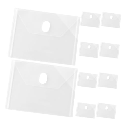 WEKADRIN 10 Stück Aktenhalter Quittungs-Organizer-Tasche Plastikmappe mit Schnappverschluss Aktenordner der Schule Aktentaschen Dateiordner-Organizer Dateihalter Plastikordner Transparent von WEKADRIN