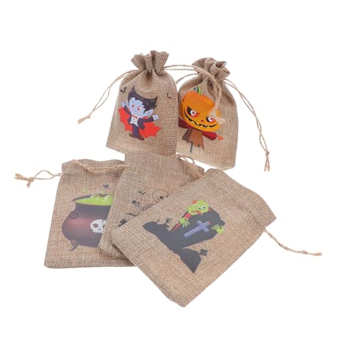 WEKADRIN 10 Stück Halloween Zuckertüten aus Strapazierfähigem Jutestoff mit Kordelzug Bedruckte Kürbis Süßigkeitensäcke für Partys Trick Treat und Festliche Geschenkbeutel WEKADRIN 10 Stück Halloween Zuckertüten aus Strapazierfähigem Jutestoff mit Kordelzug Bedruckte Kürbis Süßigkeitensäcke für Partys Trick Treat und Festliche Geschenkbeutel von WEKADRIN