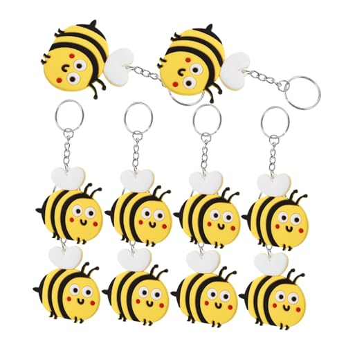 WEKADRIN 10 Stück Niedlicher Bienen Schlüsselanhänger Teiliges Kreative Bienenmotiv Taschenanhänger für Schlüssel Taschen Rucksäcke und Dekoration Süßes Partyzubehör für Erwachsene WEKADRIN 10 Stück Niedlicher Bienen Schlüsselanhänger Teiliges Kreative Bienenmotiv Taschenanhänger für Schlüssel Taschen Rucksäcke und Dekoration Süßes Partyzubehör für Erwachsene von WEKADRIN