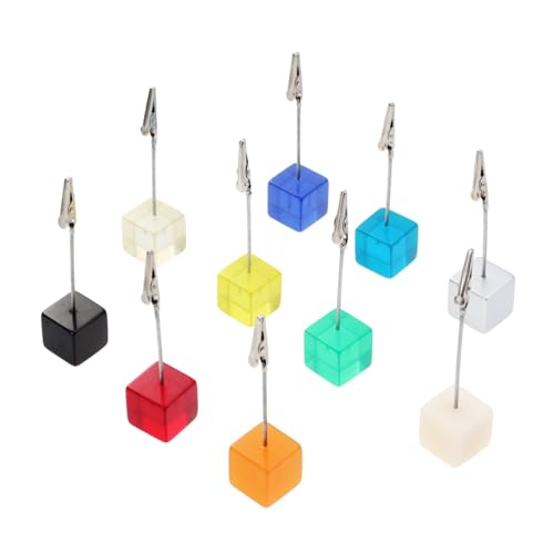 WEKADRIN 10 Stück Resin Memo Clip Halter Würfel mit Metallklemme Schreibtisch Zettelhalter für Fotos Karten Notizen Vielseitig für Hochzeit Büro Party DIY Zufällige Farbe Zufällige Farbe von WEKADRIN