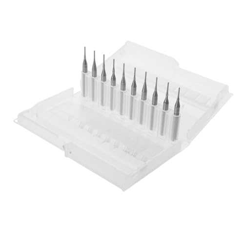 WEKADRIN 10 Stück Teiliges Cnc Fräsersatz Wolframstahl Fräsbohrer mit Schaft Präzise Endfräser für Pcb Leiterplatten Gravur Vielseitige Router Bits für Effizientes Schneiden und Fräsen von WEKADRIN