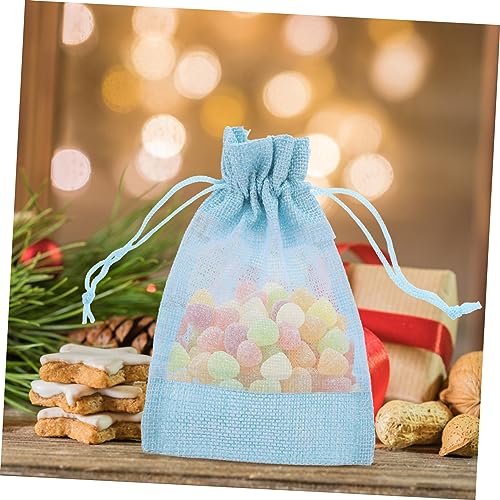 WEKADRIN 10 Stück Teiliges Kleine Mesh Schmuckbeutel mit Kordelzug Leichte Geschenkbeutel aus Robustem Netzstoff für Hochzeit Party und Schmuckaufbewahrung Praktische Wiederverwendbare von WEKADRIN