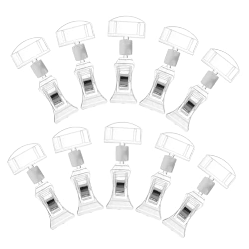WEKADRIN 10 Stück Teiliges Preisschildhalter aus Leichtem Wiederverwendbare Etikettenclips für Supermärkte Regale Werbeaufsteller Einfache Befestigung ohne Werkzeug Transparent und Tragbar WEKADRIN 10 Stück Teiliges Preisschildhalter aus Leichtem Wiederverwendbare Etikettenclips für Supermärkte Regale Werbeaufsteller Einfache Befestigung ohne Werkzeug Transparent und Tragbar von WEKADRIN